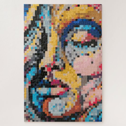 カーニバルカラフルピクセルアートポートレート ジグソーパズル (縦)