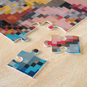 カーニバルカラフルピクセルアートポートレート ジグソーパズル (側面)