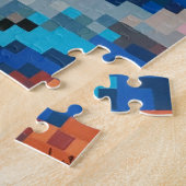 カーニバルカラフルピクセルアートポートレート ジグソーパズル (側面)