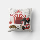 カーニバルカラフルフェスティバルテーマ動物ビッグトップ クッション (裏面)