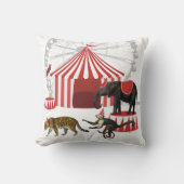 カーニバルカラフルフェスティバルテーマ動物ビッグトップ クッション (正面)