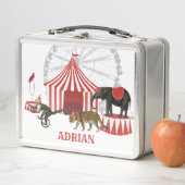 カーニバルカラフルフェスティバルテーマ動物ビッグトップ メタルランチボックス (インサイチュ)