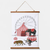 カーニバルカラフルフェスティバルテーマ動物ビッグトップ 吊り下げ型タペストリー (正面)