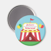 カーニバルカラフル子供の誕生日党の好意 マグネット (正面/裏面)