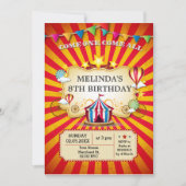 カーニバルキッズサーカスバースデーパーティ招待状 招待状 (正面)