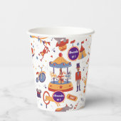 カーニバルキッズ誕生日サーカスパターンピエロ 紙コップ (裏面)