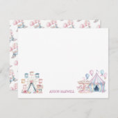 カーニバルキュートバースデーお礼 ノートカード (正面/裏面)