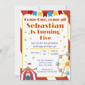 カーニバルクラシックおもしろい誕生日パーティー 招待状 (正面)