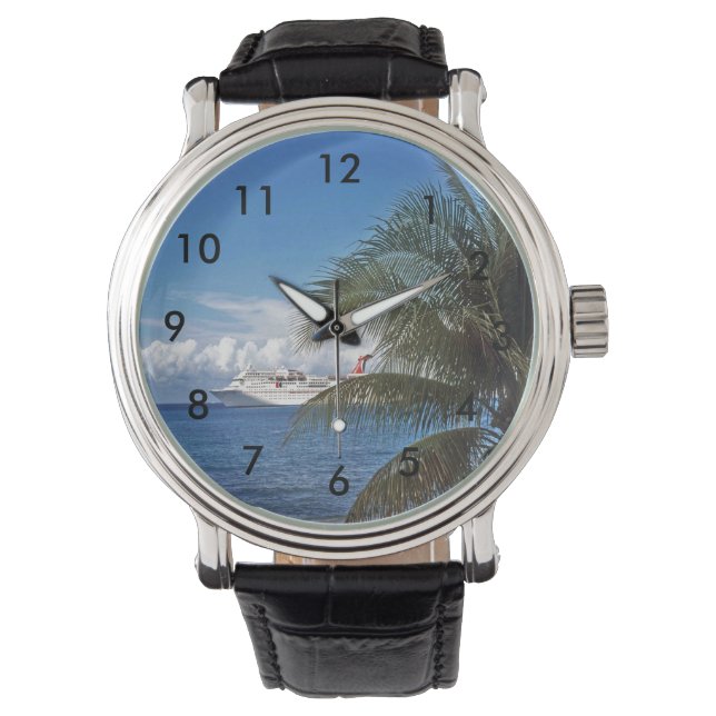 カーニバルクルーズ船グランドケイマンにドッキング 腕時計 (正面)
