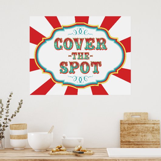 カーニバルゲームの看板がスポットを覆う ポスター (キッチン)