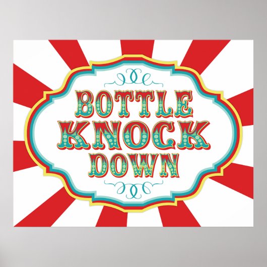 カーニバルゲームサインボトルノックダウン ポスター (正面)