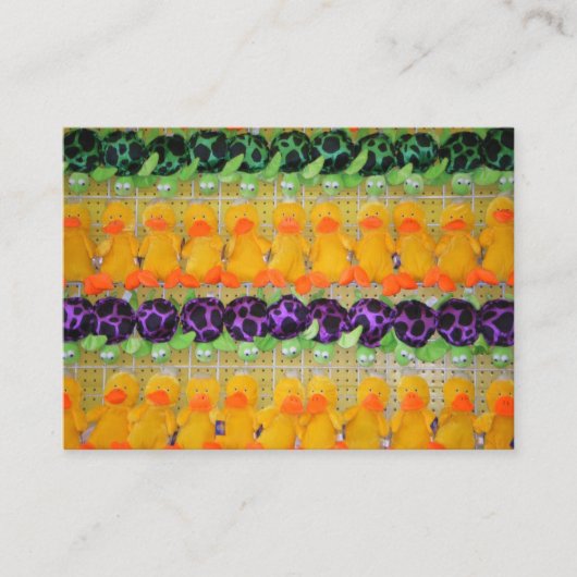 カーニバルゲームプラッシュ鴨タートゥー玩具賞動物 名刺 (正面)