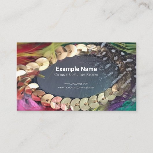 カーニバルコスチューム小売またはデザイナ 名刺 (正面)