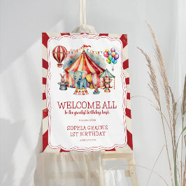 カーニバルサインサーカス動物誕生日ウェルカムサイン ポスター