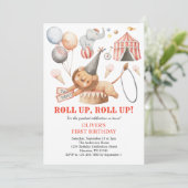 カーニバルサーカスキッズ1st誕生日パーティの招待状 招待状 (スタンド正面)