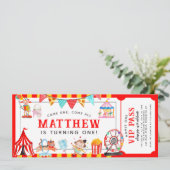 カーニバルサーカスショーチケット入り口子供の誕生日 招待状 (スタンド正面)