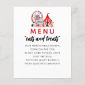 カーニバルサーカスショー誕生日パーティーメニュー (正面)