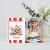 カーニバルサーカスショー&アニマルズ誕生日 サンキューカード (スタンド正面)