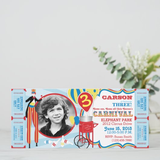 カーニバルサーカススティルウォーカー誕生日 招待状 (スタンド正面)