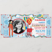カーニバルサーカススティルウォーカー誕生日 招待状 (正面/裏面)