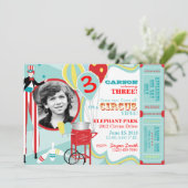 カーニバルサーカススティルトウォーカー誕生日 招待状 (スタンド正面)