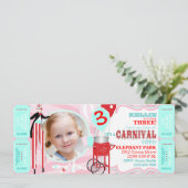 カーニバルサーカススティルトウォーカー誕生日 招待状 (スタンド正面)