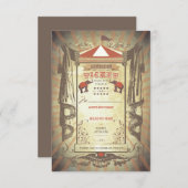 カーニバルサーカスゾーンウェディングRSVPカード 出欠カード (正面/裏面)