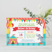 カーニバルサーカスチケットバースデーパーティ招待状 招待状 (スタンド正面)