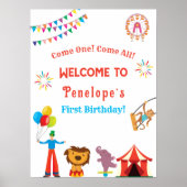 カーニバルサーカスバースデーパーティーウェルカムサイン ポスター (正面)