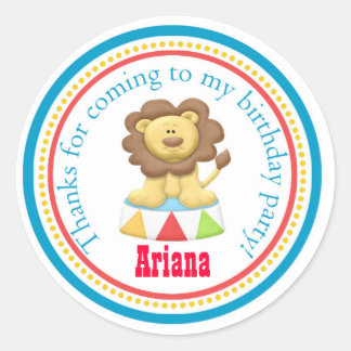 カーニバルサーカスバースデーパーティーフェイスステッカー ラウンドシール