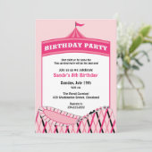 カーニバルサーカスバースデーパーティーフラット招待状 招待状 (スタンド正面)