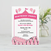 カーニバルサーカスバースデーパーティーフラット招待状 招待状 (スタンド正面)