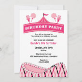 カーニバルサーカスバースデーパーティーフラット招待状 招待状 (正面)