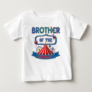 カーニバルサーカスパーティーお祝いブラザーマッチング ベビーTシャツ