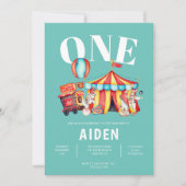 カーニバルサーカスビッグトップアクア1st誕生日 招待状 (正面)