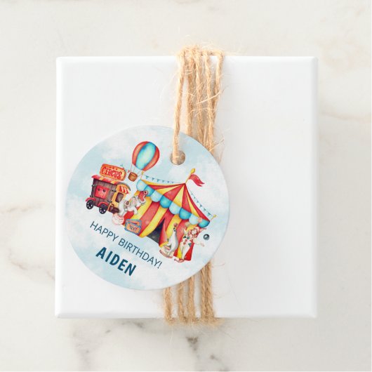 カーニバルサーカスビッグトップブルー誕生日 フェイバータグ (インサイチュ)