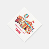 カーニバルサーカスビッグトップ誕生日 スタンダードカクテルナプキン (角)