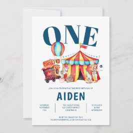 カーニバルサーカスビッグトップ1の誕生日 招待状