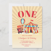 カーニバルサーカスビッグトップ1st誕生日 招待状 (正面)