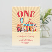 カーニバルサーカスビッグトップ1st誕生日 招待状 (スタンド正面)