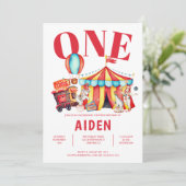 カーニバルサーカスビッグトップ1st誕生日 招待状 (スタンド正面)