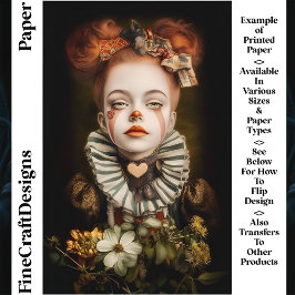 カーニバルサーカスピエロガールCN3スクラップブック紙