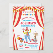 カーニバルサーカスピエロ誕生日パーティーの招待 招待状 (正面)