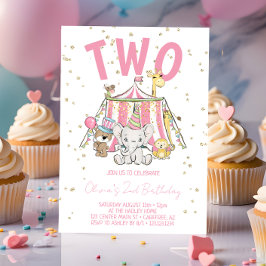 カーニバルサーカスピンク2nd誕生日 招待状
