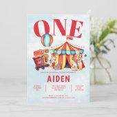 カーニバルサーカスフェスティバルキッドの最初の誕生日 招待状 (スタンド正面)