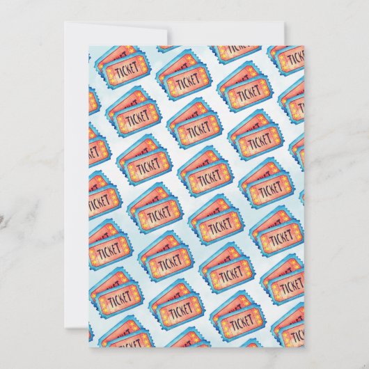 カーニバルサーカスフェスティバルキッドの最初の誕生日 招待状 (裏面)