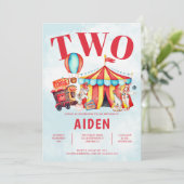 カーニバルサーカスフェスティバルキッドの2歳の誕生日 招待状 (スタンド正面)