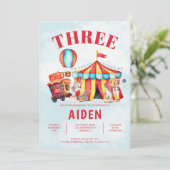 カーニバルサーカスフェスティバルキッドの3歳の誕生日 招待状 (スタンド正面)