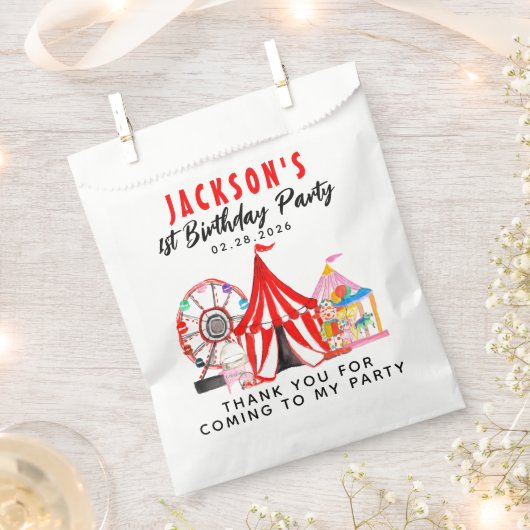 カーニバルサーカスフェスティバルショーありがとう誕生日 フェイバーバッグ (クリップ留めされた状態)