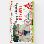 カーニバルサーカスフェスティバルショーキッズフォト誕生日 横断幕 (縦)